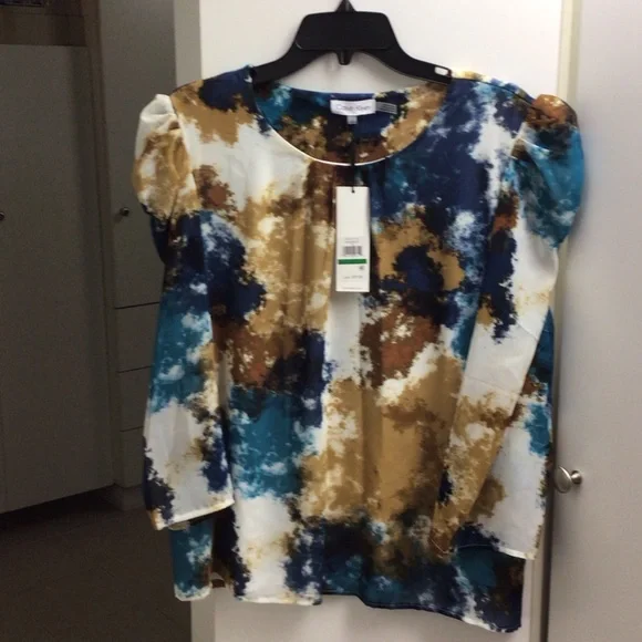Calvin Klein Multicolor Abstract Blouse - Picture 2 of 13